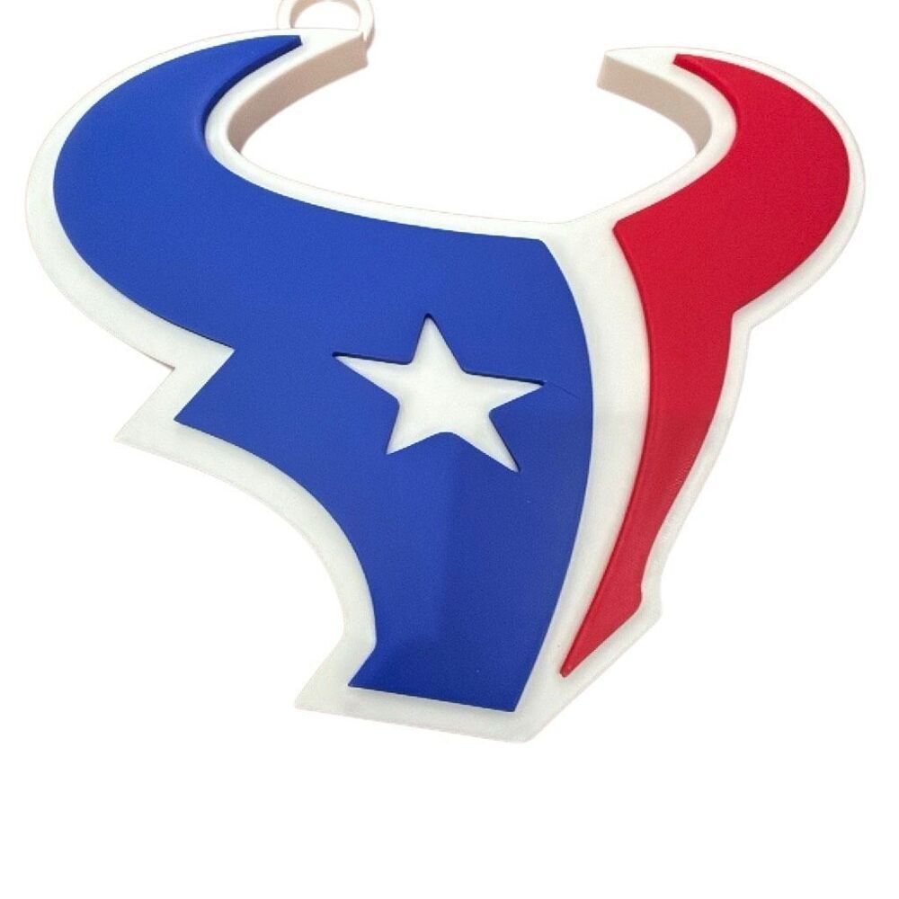 Lone Star Bull Chain Pendant — Oversized Red White & Blue Football Fan Logo